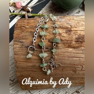 Green Aventurine beaded bracelet/Taurus star stone/libra healing crystal